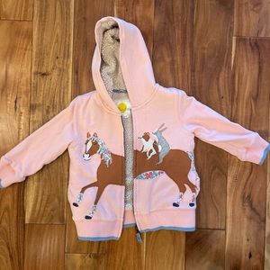 Mini Boden thick cozy zip up sweatshirt 4-5